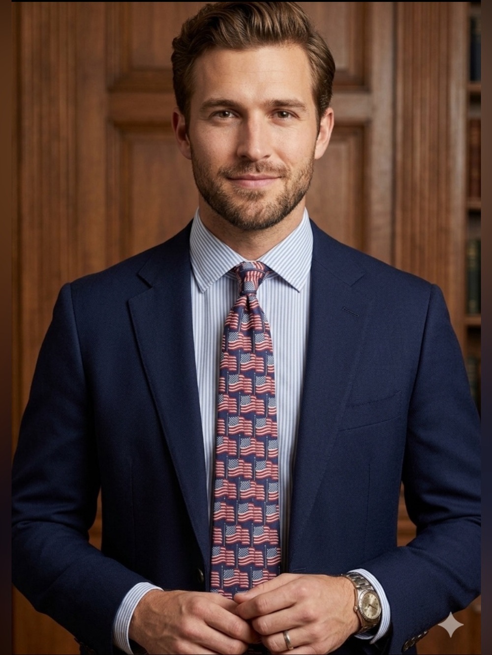 America Traditions Patriotic American Flag Tie